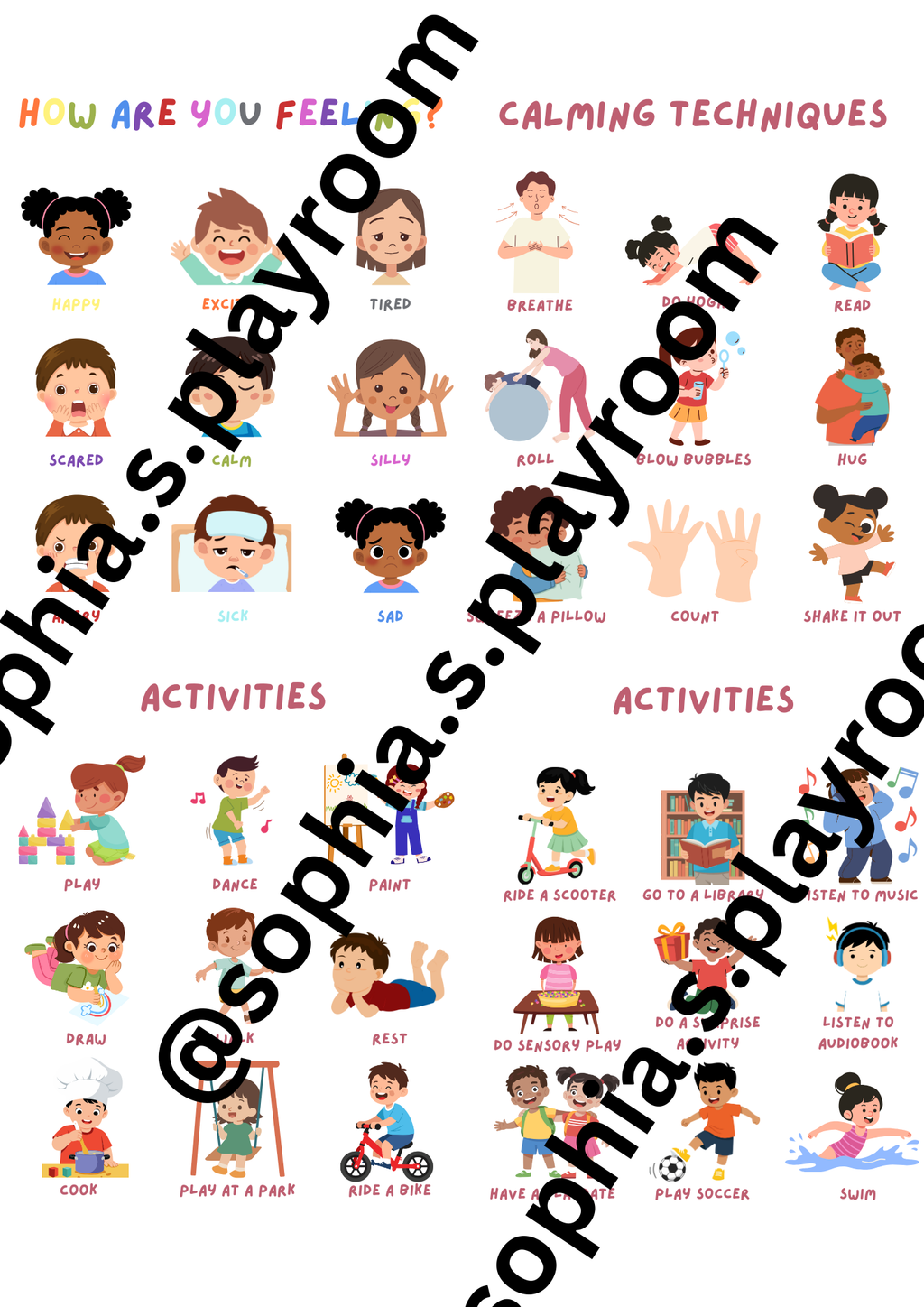 “I Feel, I Want To” Emotion & Activity Charts