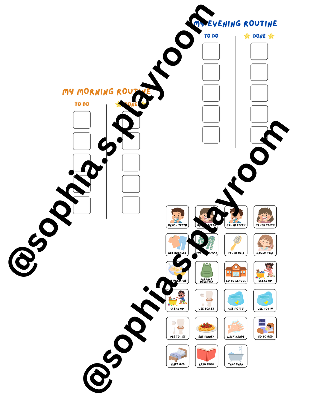 Toddler Morning & Evening Routine Chart (A4 Printable)